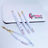 SET DE 3 PINZAS PARA CEJAS + TIJERA DE PRECISIÓN + ESTUCHE MAGNÉTICO